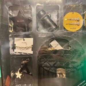NWT ALDO Advent Calendar Gift Set Black Mini Purse Jewelry Bundle